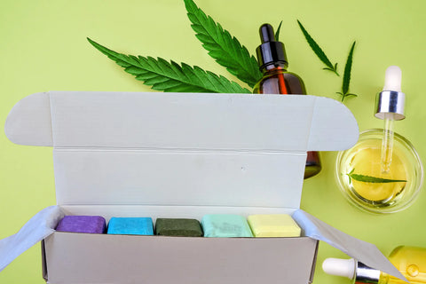 Coffret de douche à la vapeur avec CBD - 5 grands mousses (sans THC)