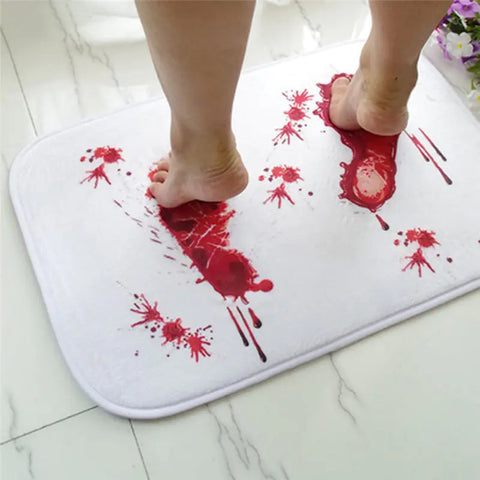 Tapis de bain en flanelle imprimé sang