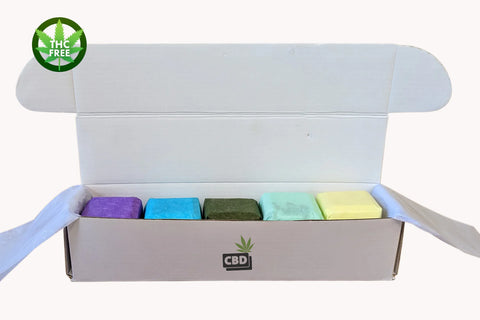 Coffret de douche à la vapeur avec CBD - 5 grands mousses (sans THC)