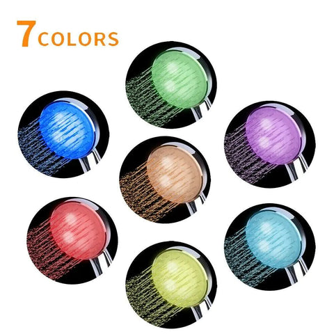 Pomme de douche manuelle à 7 couleurs changeantes avec lumière LED pour l'eau de la salle de bain