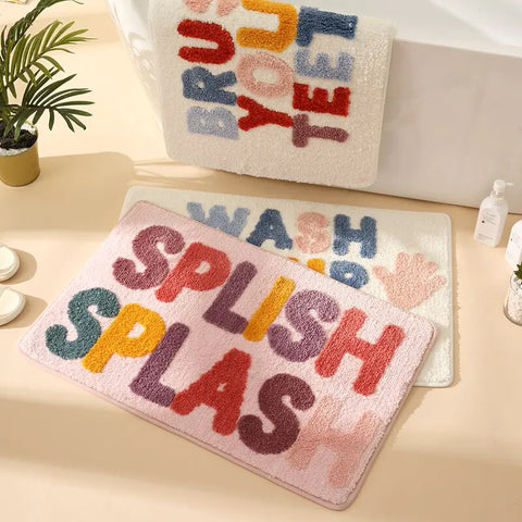 Inyahome Tapis de salle de bain antidérapant Tapis de salle de bain en microfibre doux et absorbant pour la salle de bain Tapis de bain pour la baignoire et la douche