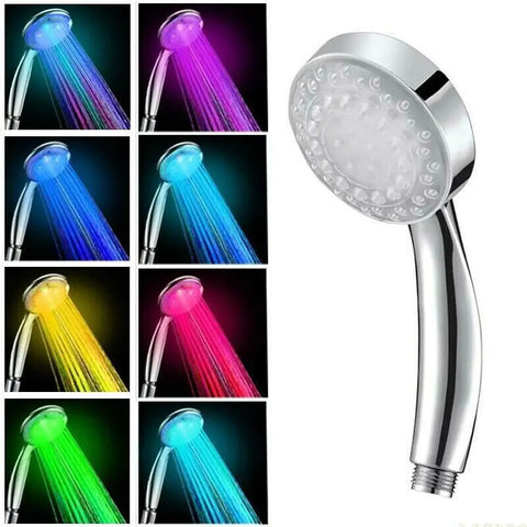 Pomme de douche manuelle à 7 couleurs changeantes avec lumière LED pour l'eau de la salle de bain