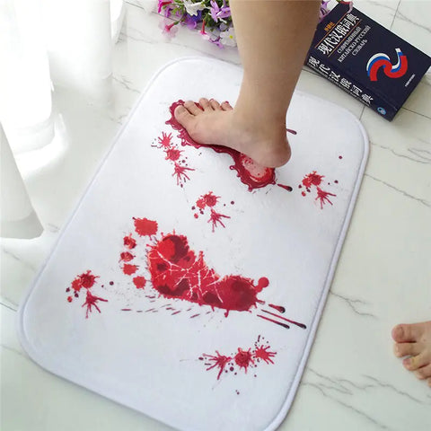 Tapis de bain en flanelle imprimé sang