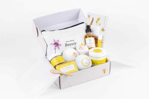 Summery Chrismas - Care Package, Coffret cadeau pour le bain et le corps fait main, cadeau de remerciement, coffret cadeau de Noël, coffret spa pour les fêtes