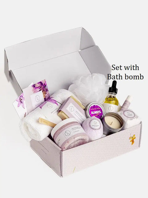 Lizush All Natural Lavender Gift Box with Bath Bomb and Shower Steamer - produits pour le bain et le corps