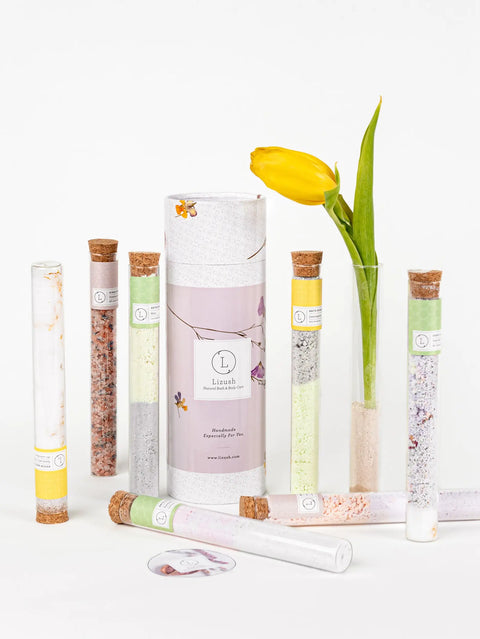 grossiste - Cadeau naturel pour votre bain en tube - Coffret de 7 tubes en verre